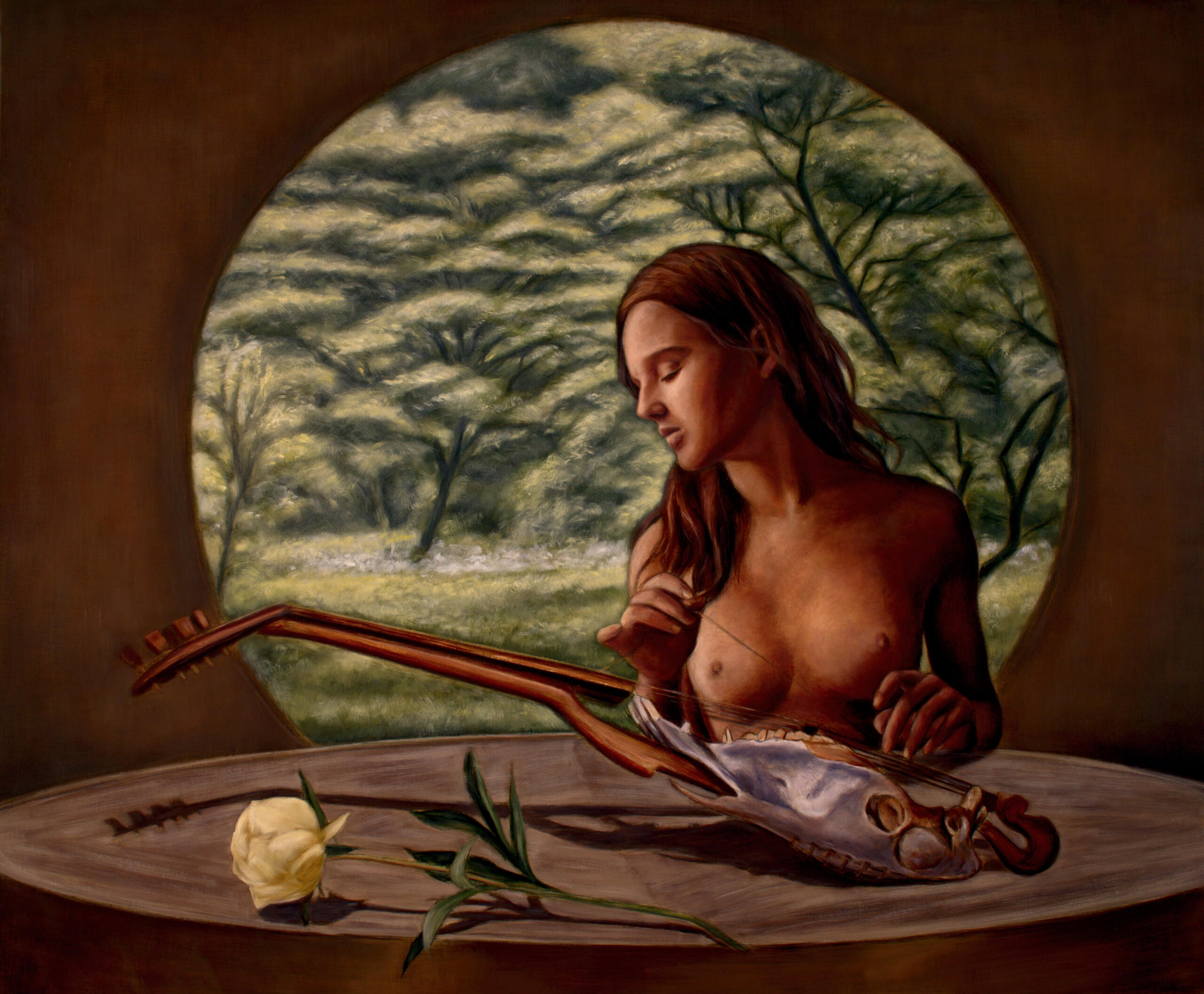 "The Enclosure of Time", 36 x 34 inches, Oil on Canvas,