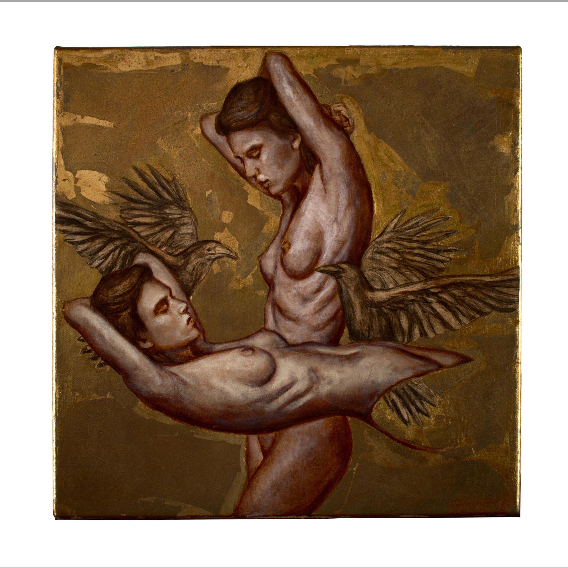 &quot;Ex Nihilo&quot; 12 x 12 inches, oil on canvas with metal gilding