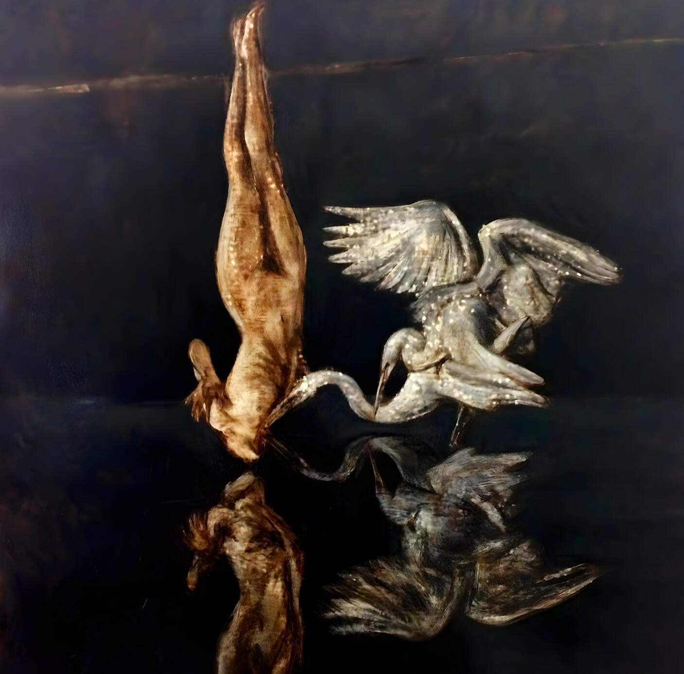 Descent, 2018, 24 x 24 ins. Oil on Canvas, Private Collection